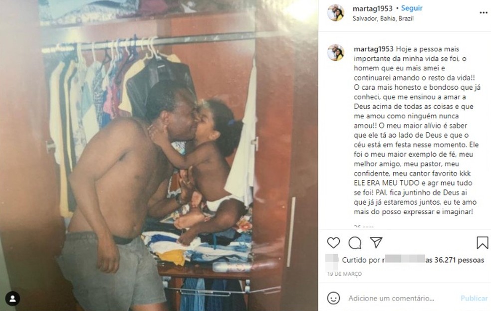 Filha de Irmão Lázaro lembra momentos de carinho do pai seis meses após morte — Foto: Reprodução / Redes Sociais