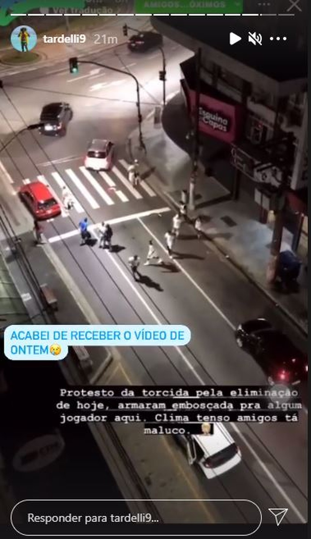 Diego Tardelli foi vítima de emboscada em Santos — Foto: Reprodução / Instagram