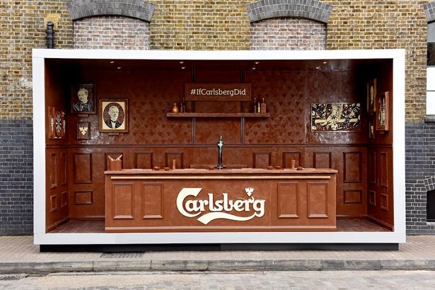 'Pub de chocolate' da Carlsberg foi aberto na bairro cool de Shoreditch, em Londres (Foto: Divulgação)