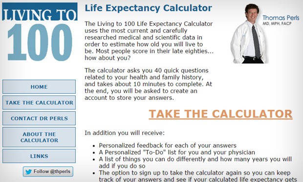 Living to 100: site calcula quando você vai morrer (Foto: Reprodução)