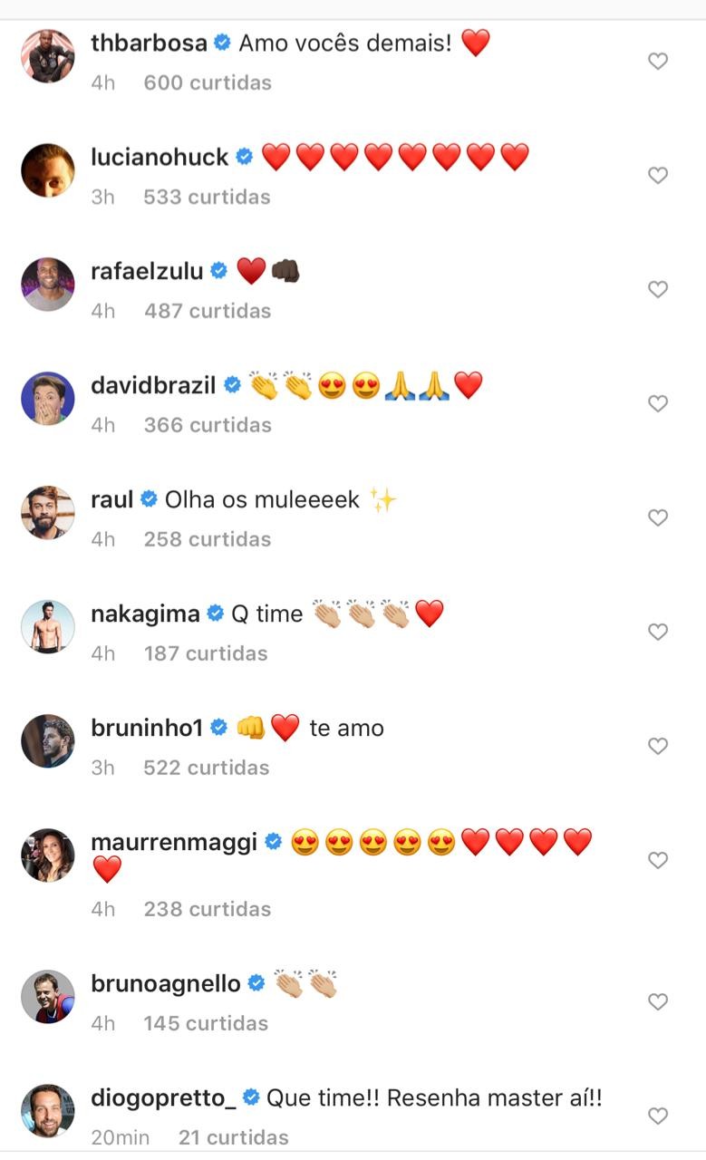 Comentários nas fotos de Gabriel Medina e Neymar (Foto: Reprodução/Instagram)