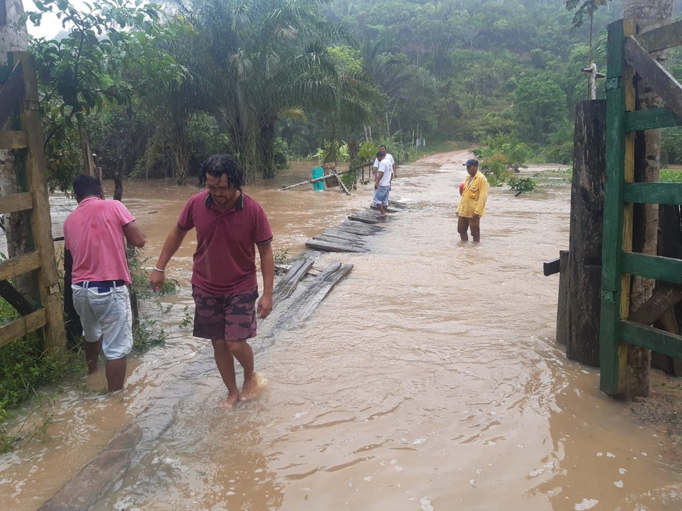 Aldeias indígenas do povo Pataxó ficam isoladas e registram alagamentos — Foto: Acervo Pessoal