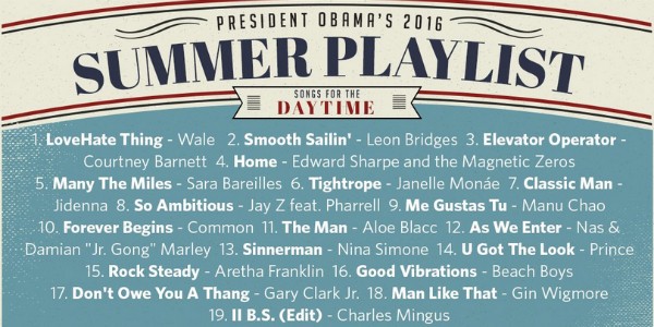 A playlist diurna de verão de Barack Obama (Foto: Reprodução/Twitter)