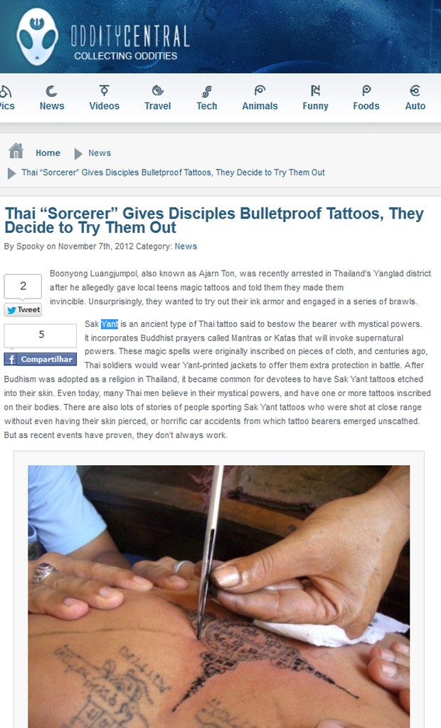 Homem incentivava clientes a testarem tatuagem, e todos acabaram machucados (Foto: Reprodução/Oddity Central)