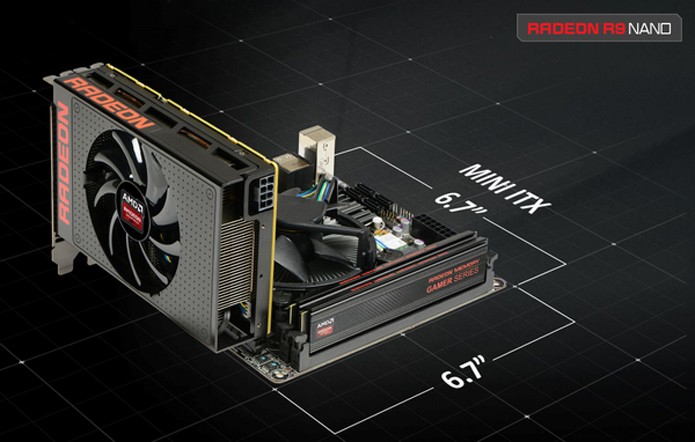 Apesar do tamanho, a R9 Nano tem o mesmo processador usado na irmã maior, a AMD Fury X (Foto: Divulgação/AMD)