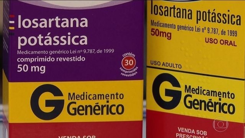 Caixas de remédio losartana potássica  — Foto: Reprodução/Globo