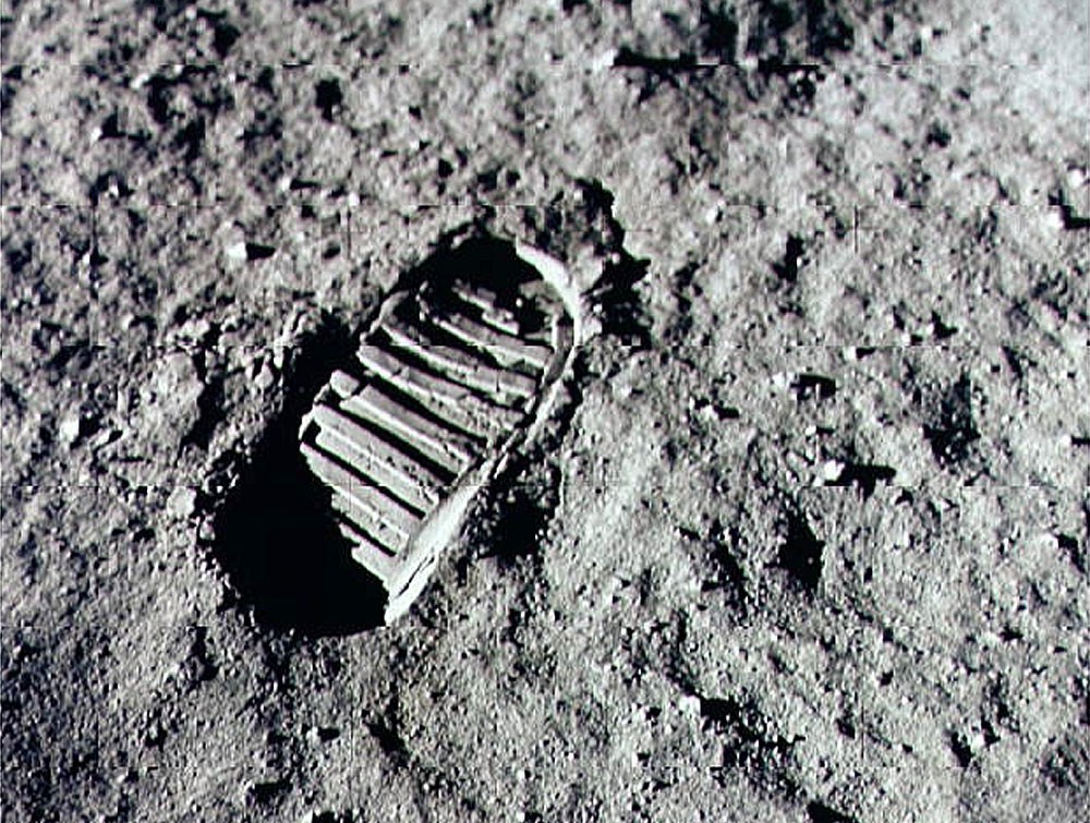 A pegada de Neil Armstrong na lua em 1969 (Foto: Getty Images)