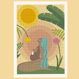 Quebra-cabeças inspirado na maternidade, da Puzzle Me. A imagem é assinada pela artista Diana Couto e faz parte do Projeto Mulheres, no qual doa 5% dos valores das vendas vai para organizações que ajudam mulheres | R$ 89,90 | @puzzlemebr