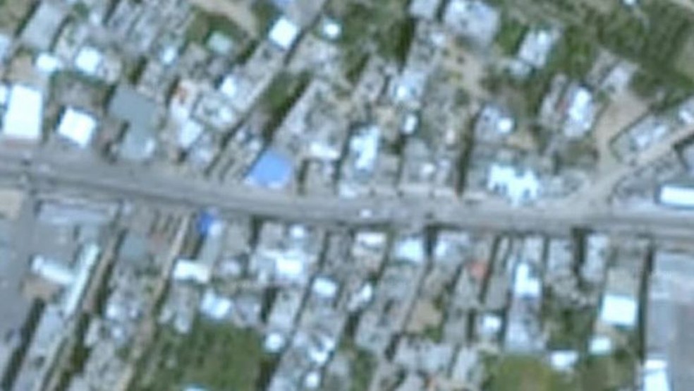 Imagens de Gaza no Google Earth aparecem em resolução bastante baixa, e datam de 2016 — Foto: Google via BBC
