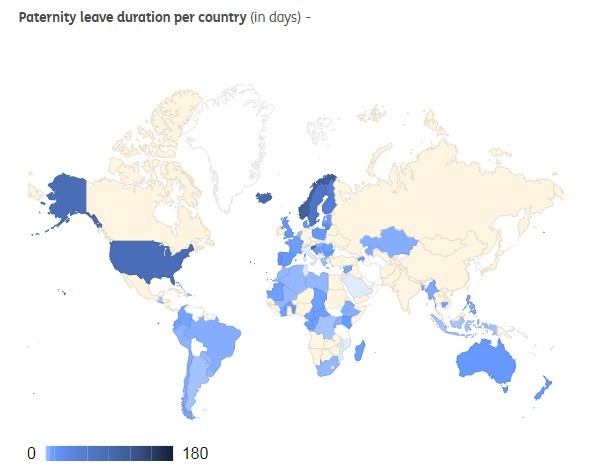 Licença-paternidade ao redor do globo (Foto: OIT)