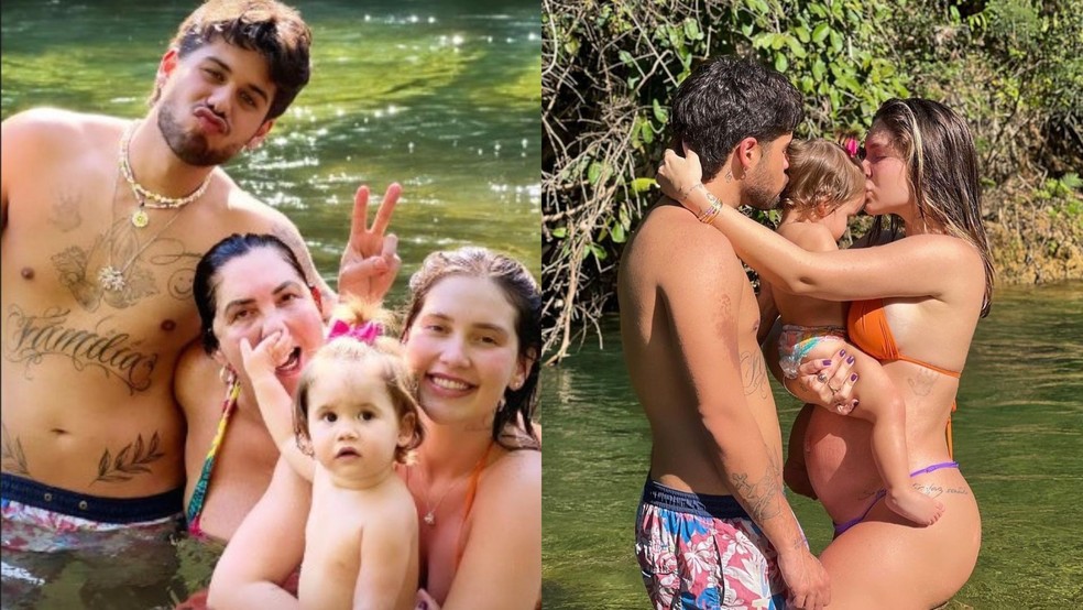 Família durante passeio em rio. — Foto: Reprodução/RedesSociais
