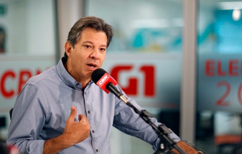 Fernando Haddad dÃ¡ entrevista ao G1 e Ã  CBN, no Rio, em 24 de outubro â€” Foto: Marcos Serra Lima/ G1