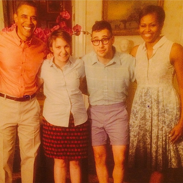 Barack Obama, Lena Dunham, Jack Antonoff e Michelle Obama (Foto: Instagram)