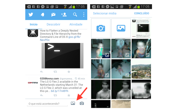 Anexando fotos a um tu?te no aplicativo do Twitter para Android (Foto: Reprodu??o/Marvin Costa)