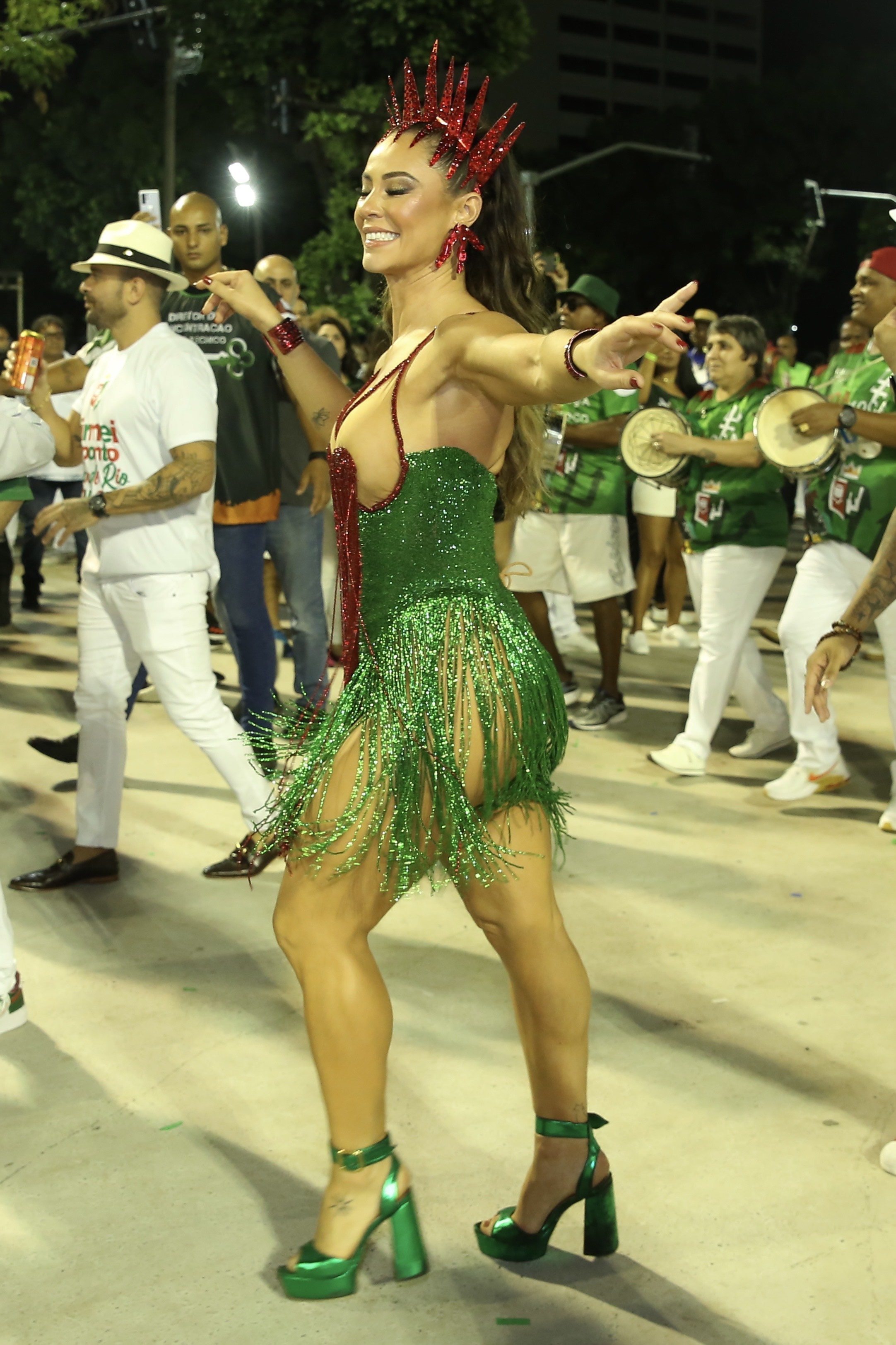 Paolla Oliveira no ensaio técnico da Grande Rio (Foto: Roberto Filho/Brazil News)