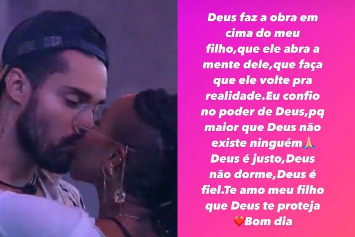 Arcrebiano e Karol Conká se beijam e mãe do modelo não apoia (Foto: Reprodução/Instagram)