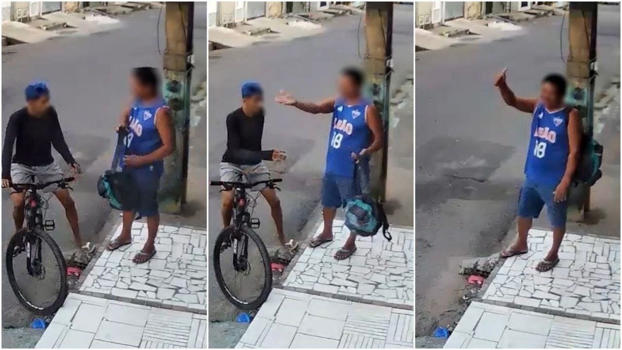 VÍDEO: Homem escapa de roubo por conhecer os ladrões e manda 'joinha'