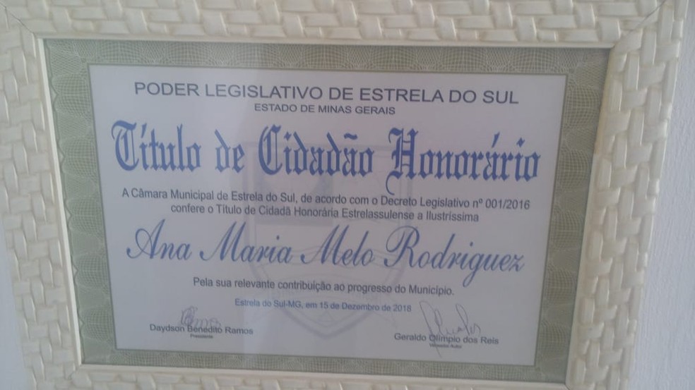 Médica cubana Ana Maria Rodriguez recebeu o título de cidadã honorária na cidade que clinicou — Foto: Ana Maria Rodriguez/Arquivo pessoal