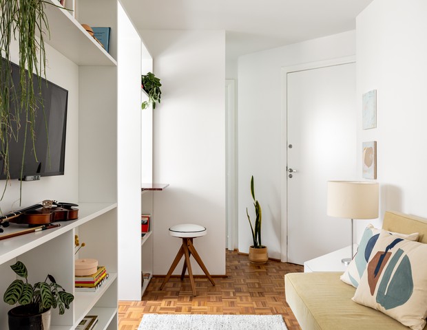 Após reforma, apartamento de 35 m² ganha mais um dormitório (Foto: Fran Parente)