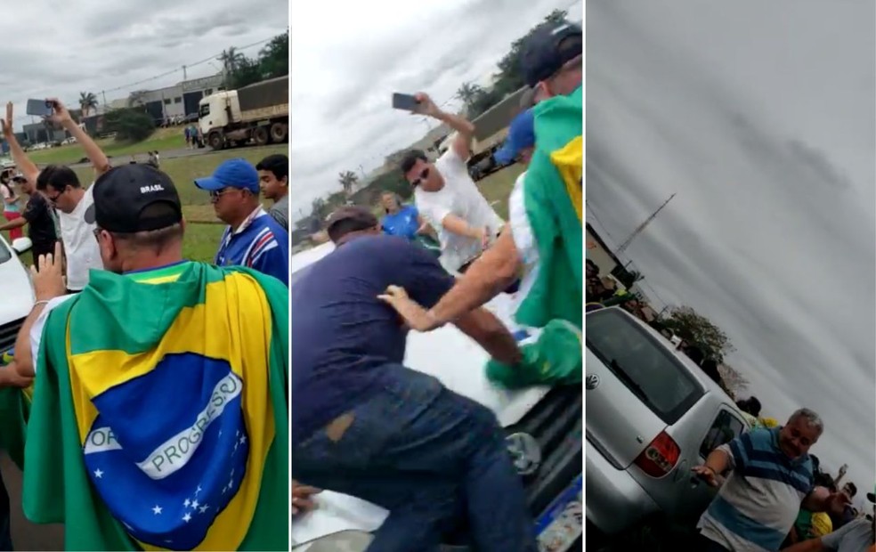 Acidente durante manifestação em Mirassol  — Foto: Arquivo Pessoal 