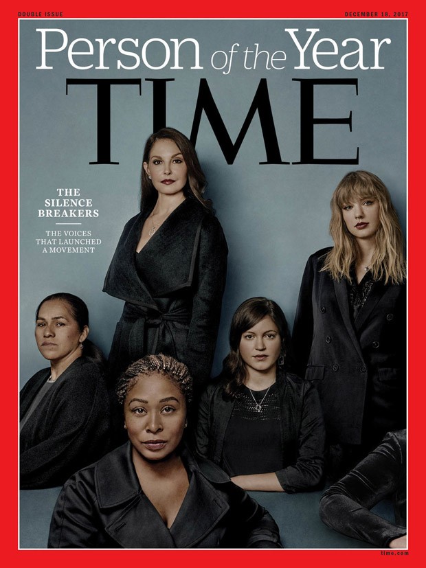A capa da edição especial Person of the Year da Time destacou mulheres que sofreram assédio e abuso sexual que deu origem à campanha com a hashtag #metoo (Foto: Reprodução/Time)