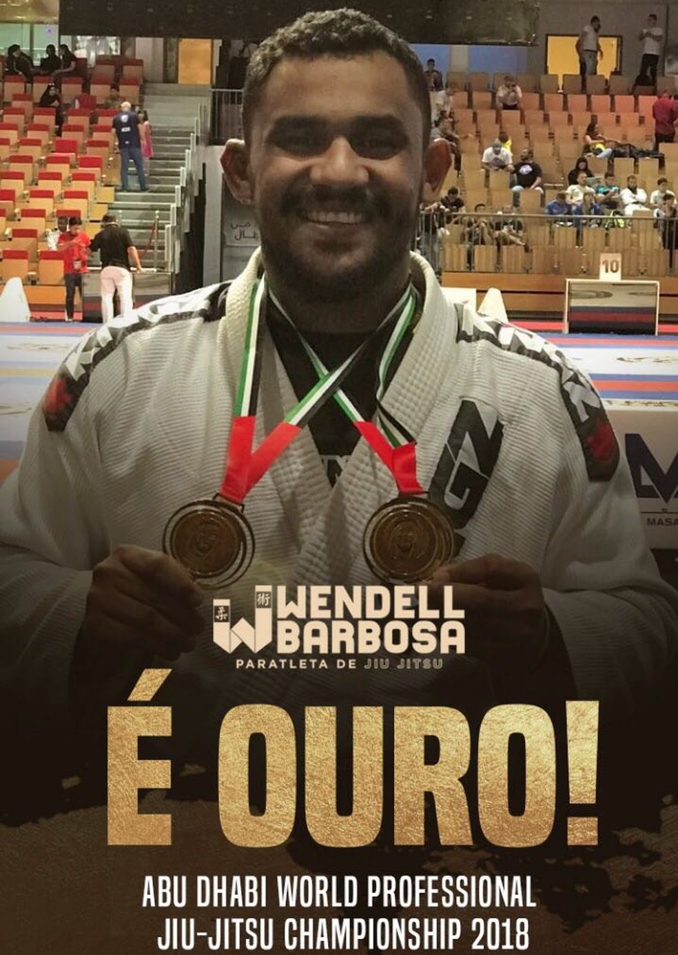 Wendell Barbosa. campeão mundial de parajiu-jitsu (Foto: Divulgação)