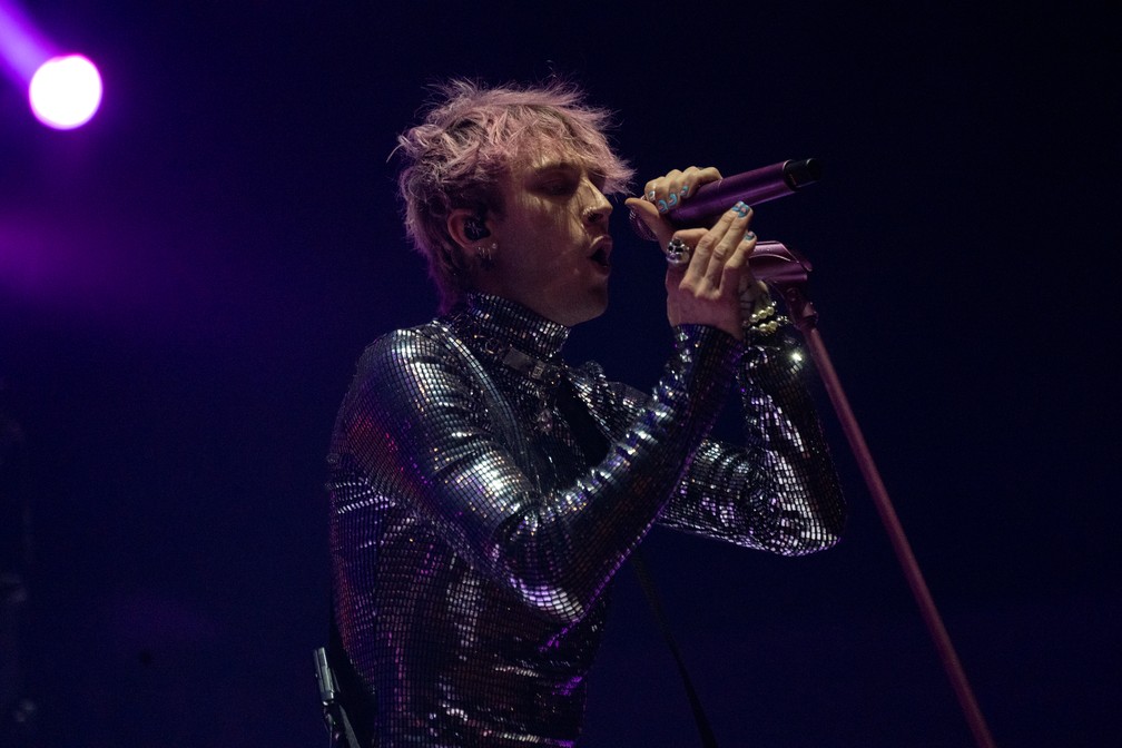 Machine Gun Kelly se apresenta no Lollapalooza 2022 — Foto: Marcelo Brandt/g1