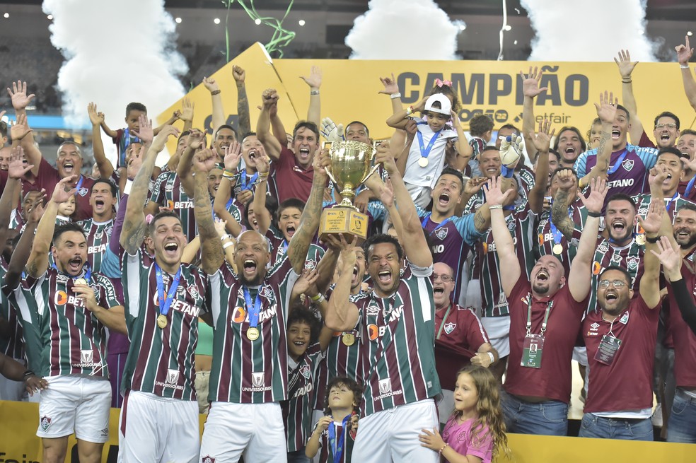 Fluminense comemora o ttulo carioca de 2022  Foto: Andr Duro