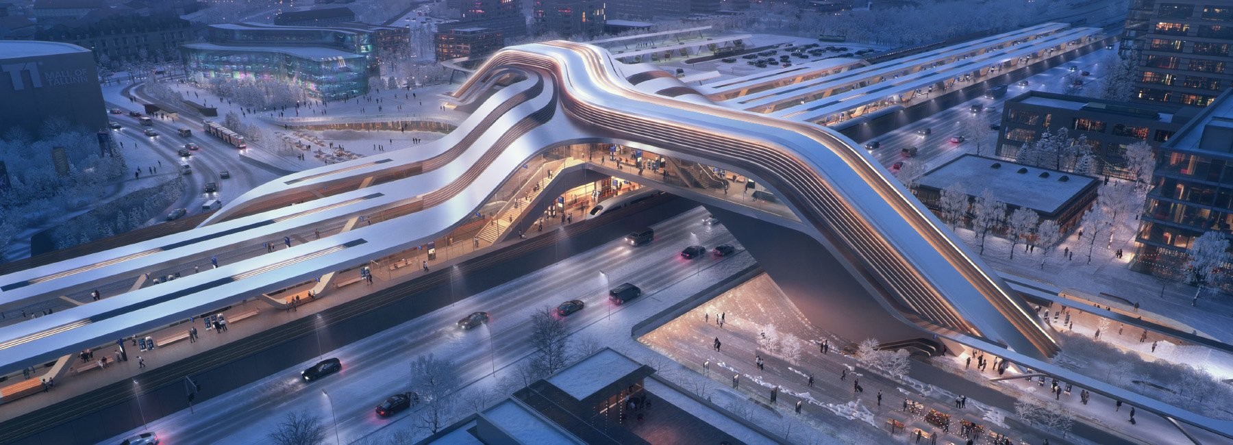 Zaha Hadid Architects assina terminal ferroviário que funciona como ponte (Foto: Divulgação)