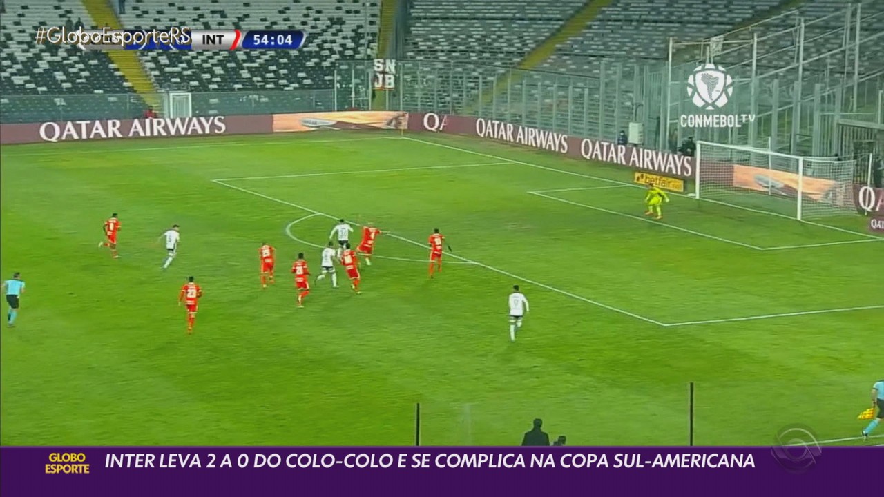 Inter leva 2 a 0 do Colo-Colo no jogo de ida e se complica na Sul-Americana