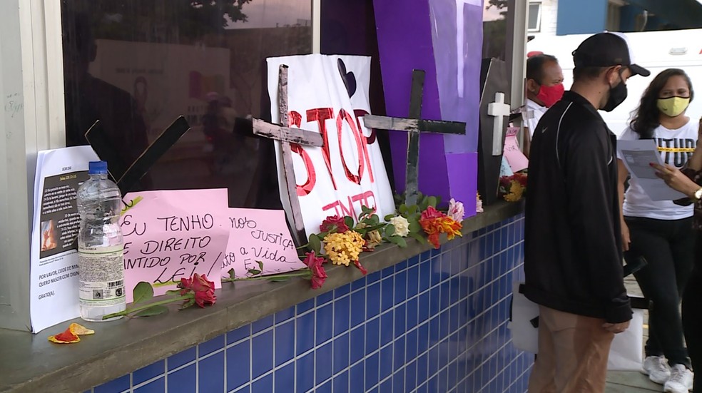 Protesto no Hospital Dom Malan — Foto: Reprodução / TV Grande Rio