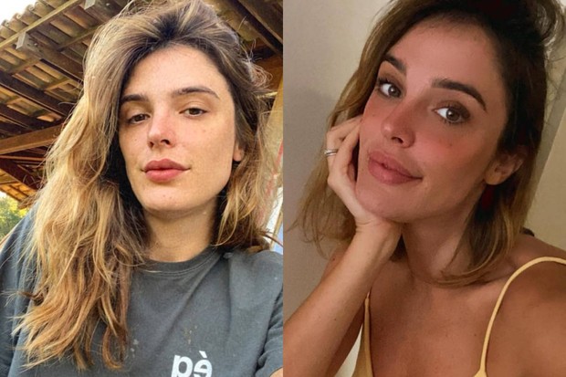 Rafa Brites antes e depois de cortar os cabelos (Foto: Reprodução/Instagram)