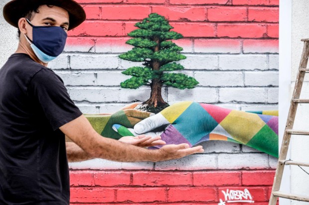 Painel de Kobra sobre Líbano vai a leilão para ajudar vítimas de tragédia (Foto: Divulgação)