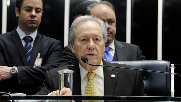 Em pronunciamento, presidente do Supremo Tribunal Federal (STF), ministro Ricardo Lewandowski, no 3º dia de julgamento do impeachment de Dilma (Foto: Edilson Rodrigues/Agência Senado)