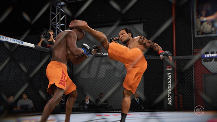 EA Sports UFC 2 tem as lutas dentro da academia do TUF (Foto: Reprodução/Thiago Barros)