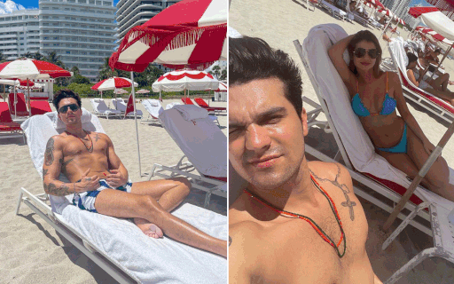 Luan Santana curte praia em Miami com a noiva: "Recarregando"; fotos