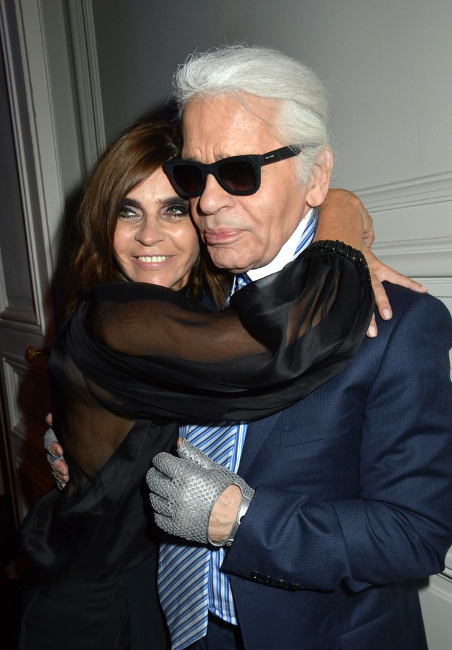 Carine Roitfeld e Karl Lagerfeld (Foto: Getty Images)