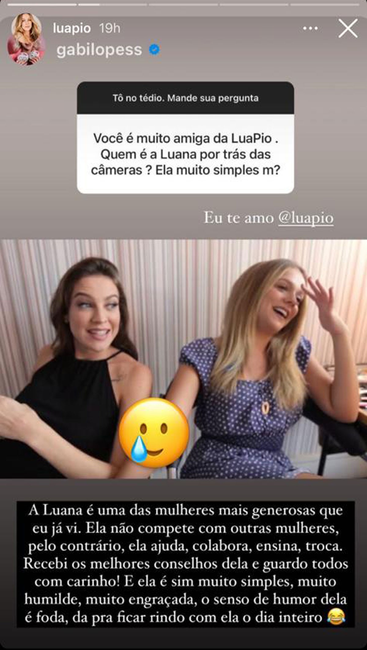 Gabi Lopes elogia Luana Piovani (Foto: Reprodução/Instagram)