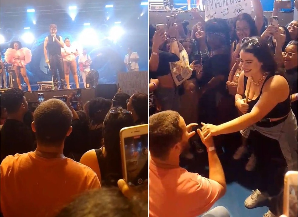 Jovem é pedida em casamento durante show do Jão em Sorocaba — Foto: Arquivo Pessoal