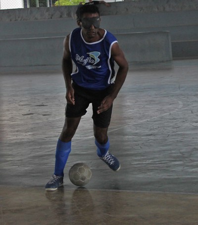 Nonato durante o treino com o time da ADVP (Foto: Henrique Almeida)