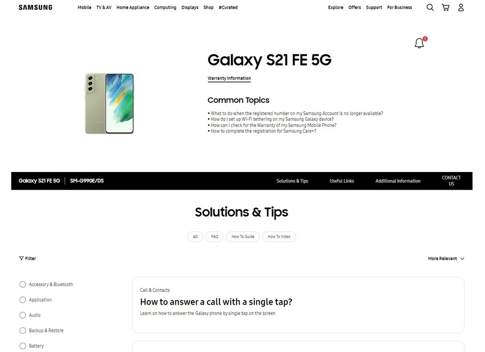 Rumores sobre o design do Galaxy S21 FE tiveram confirmação após publicação por engano da Samsung — Foto: Reprodução/Sammobile