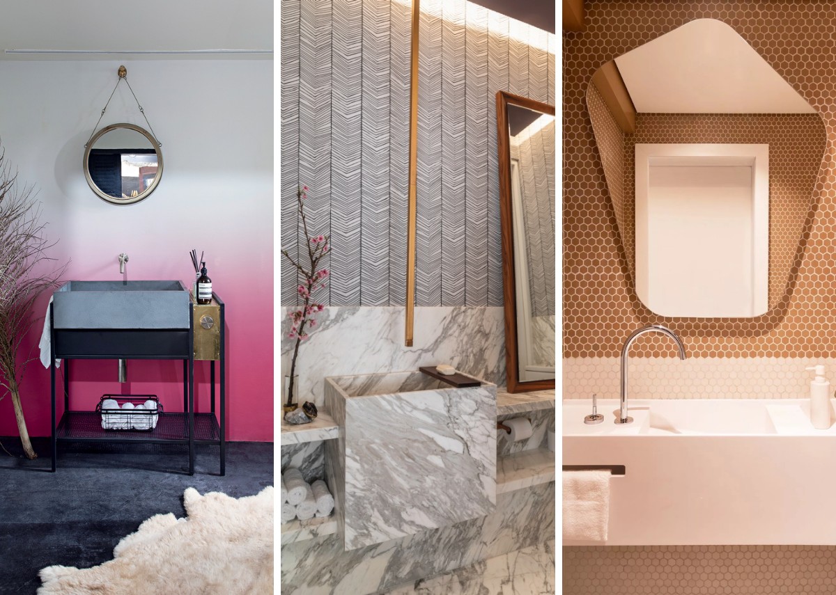 Confira 14 projetos de lavabos que apostam no luxo na decoração (Foto: Casa e Jardim / Reprodução)