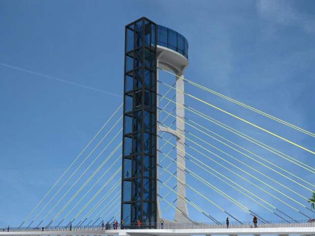 No topo da torre de 40 metros, terá um mirante (Foto: Divulgação/Prefeitura de Salto)