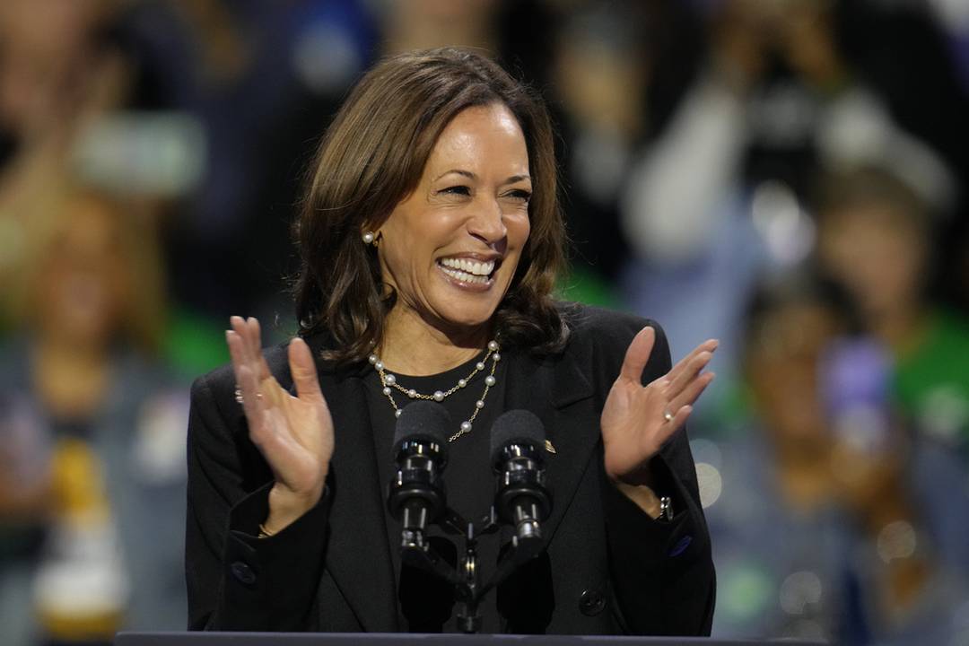 A democrata Kamala Harris durante comício na Pensilvânia, nos EUA, em outubro de 2024.