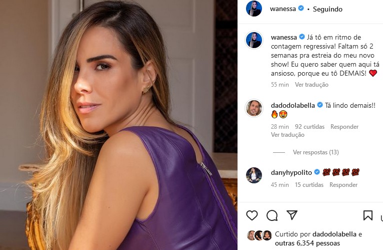 Wanessa Camargo ganha elogio de  Dado Dolabella   (Foto: Reprodução/Instagram)