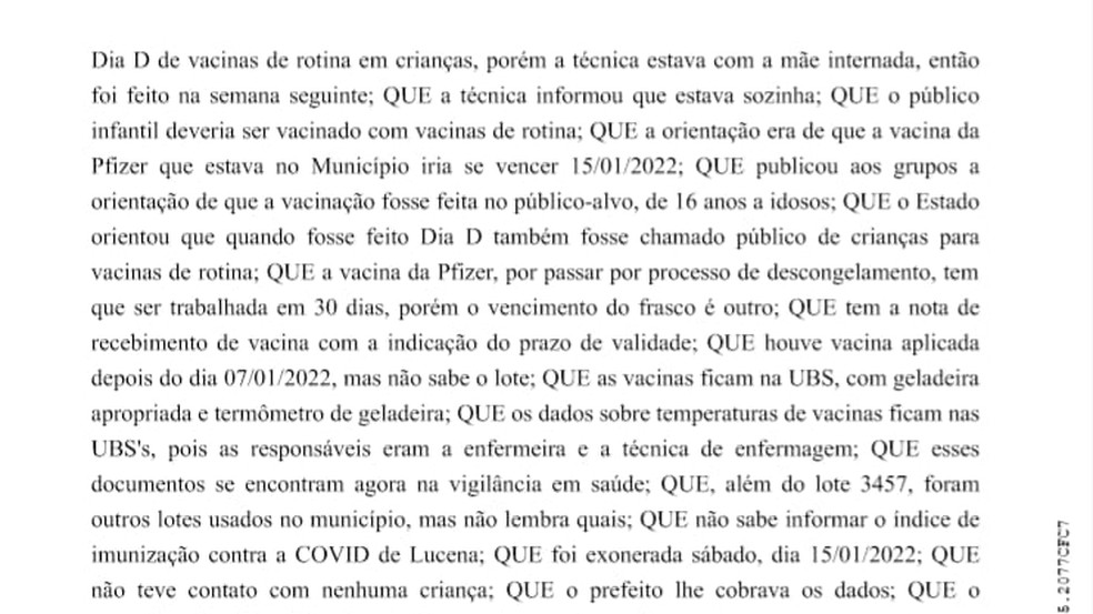 Chefe de imunização de Lucena disse que deveria haver um Dia D de vacinação de rotina em crianças — Foto: Reprodução