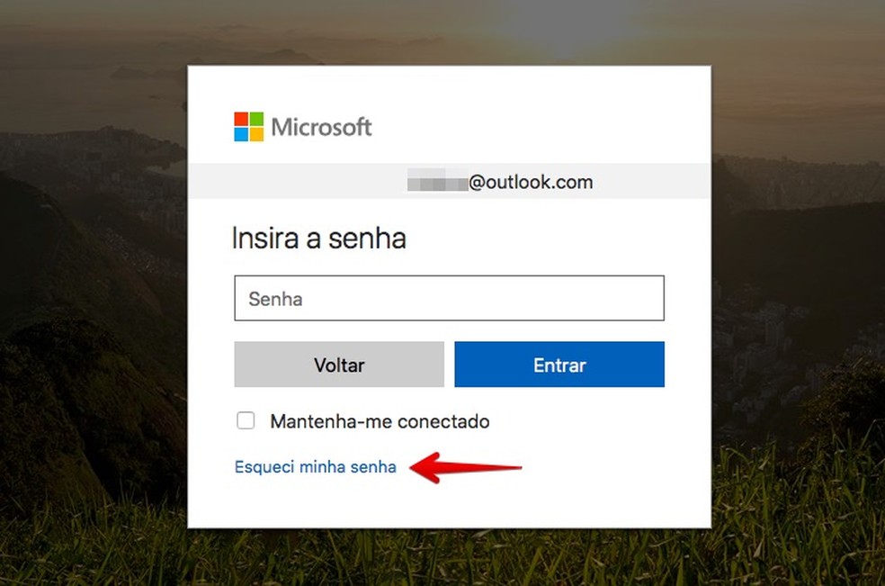 Clique sobre o link para recuperar sua conta (Foto: Reprodução/Helito Bijora)