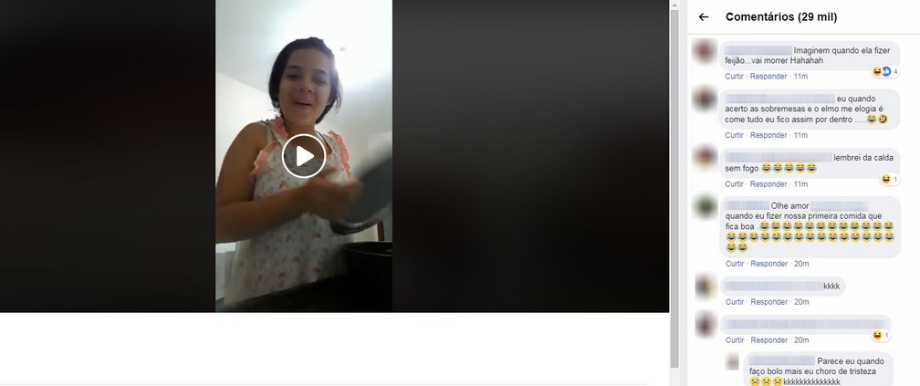 Vídeo de pudim da garota de Avanhandava repercutiu no Facebook — Foto: Facebook/Reprodução