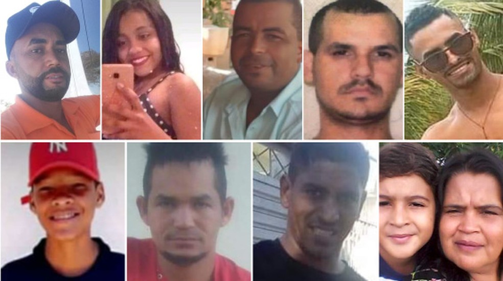 Algumas das vítimas fatais do acidente com 12 mortes em Patos de Minas — Foto: Arte G1