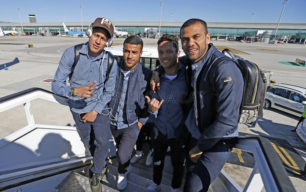 Neymar e Daniel Alves e Rafinha viagem a San Sebastian